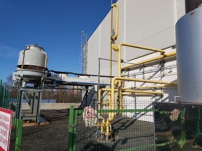 Proceso de enfriamiento del gas en planta meriólisis